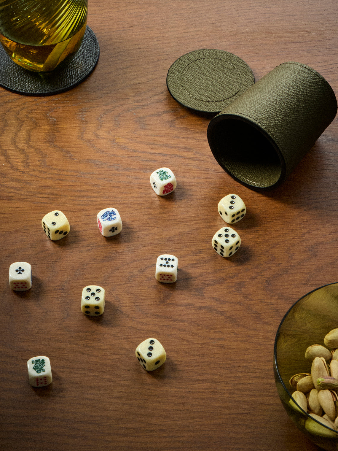 Giobagnara - Leather Dice Cup - Green - ABASK