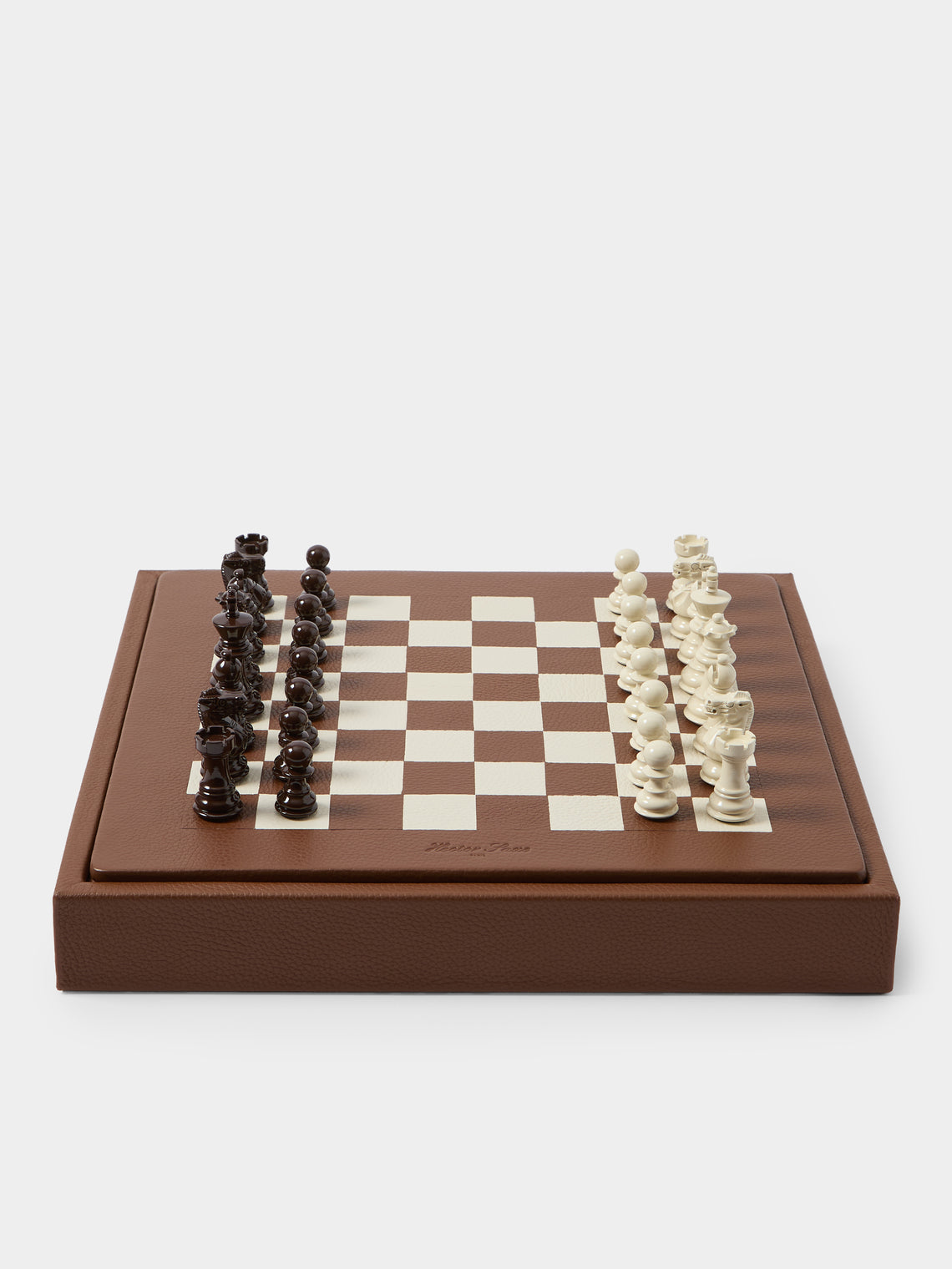 Hector Saxe - Leather Chess Set - Brown - ABASK