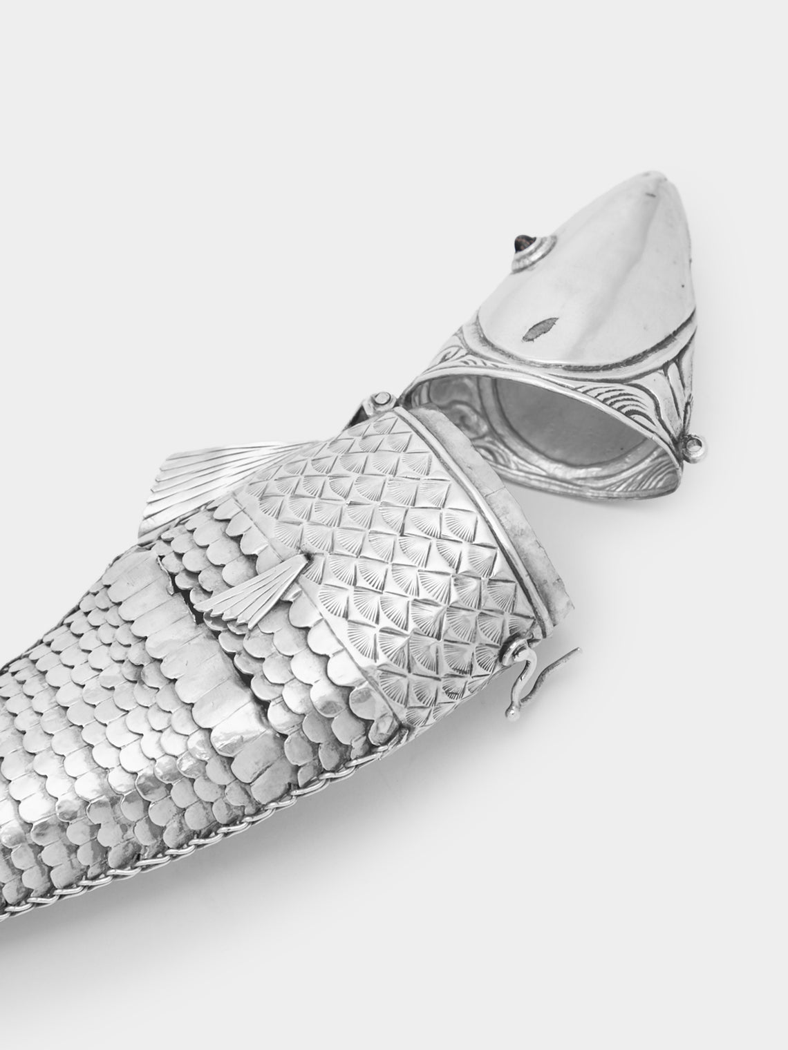 Antique and Vintage - 1900s Solid Silver Articulating Fish -  - ABASK