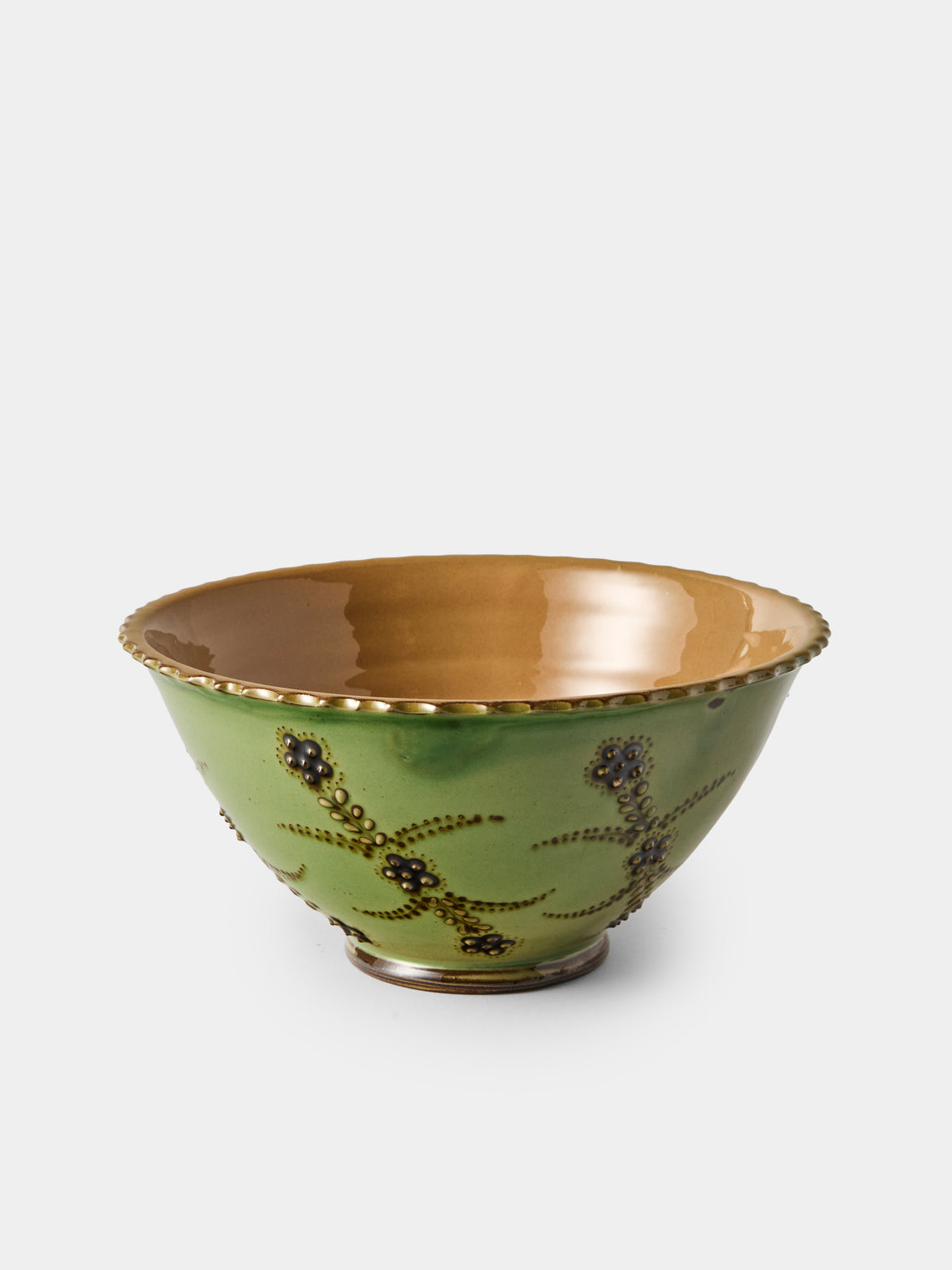Poterie d’Évires - Flowers Hand-Painted Ceramic Fluted Bowls (Set of 4) - Multiple - ABASK