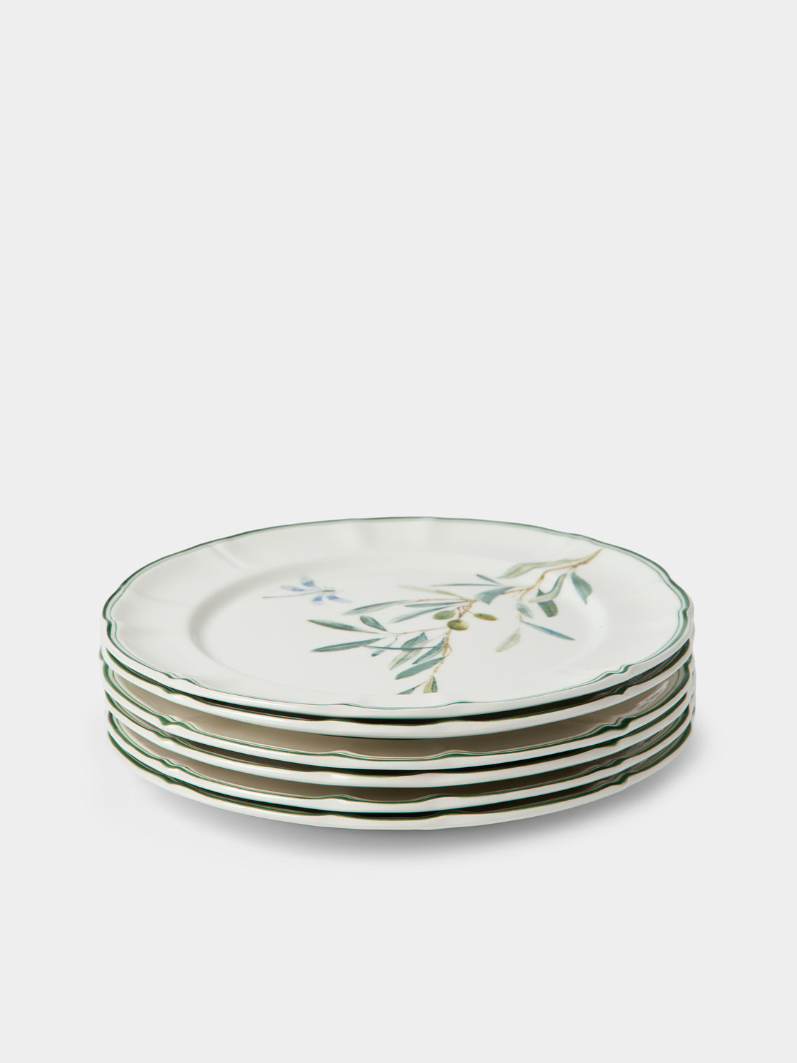 Laboratorio Paravicini - | Set of 6 | Ulivi Ceramic Dinner Plates (10in/26cm) - Green - ABASK