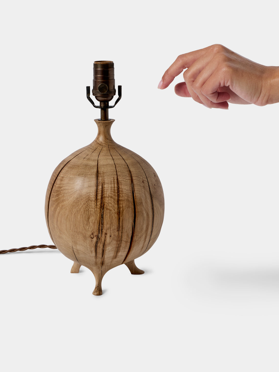 Jamie Gaunt Designs - No. 9 Ball Natural Oak Table Lamp - Natural - ABASK