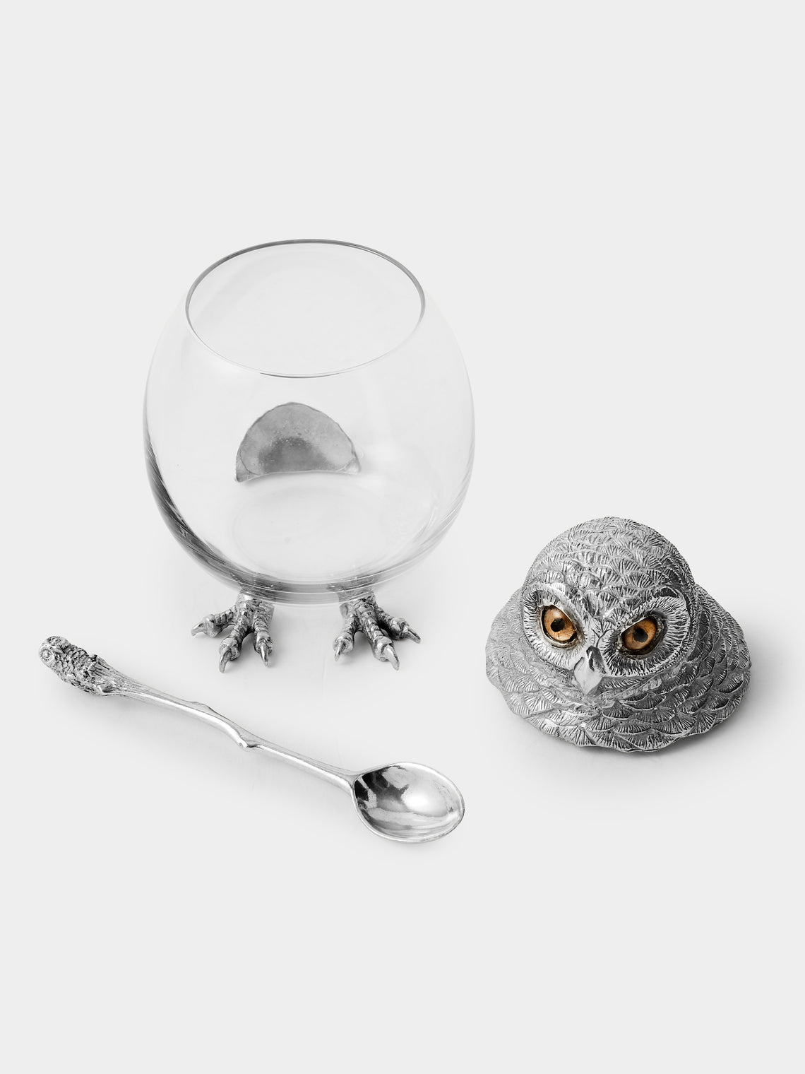 Au Bain Marie - Pewter Honey Jar with Spoon - Silver - ABASK