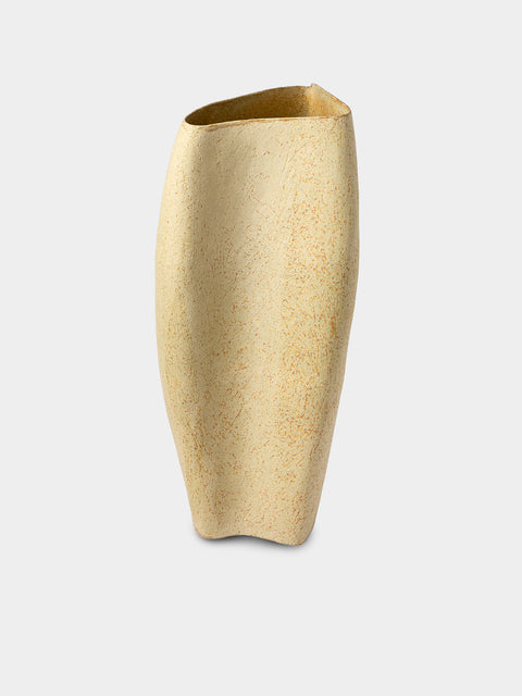 Linda Ouhbi - No. 2 Hand-Built Stoneware Vase (18in/46cm) - Beige - ABASK - 