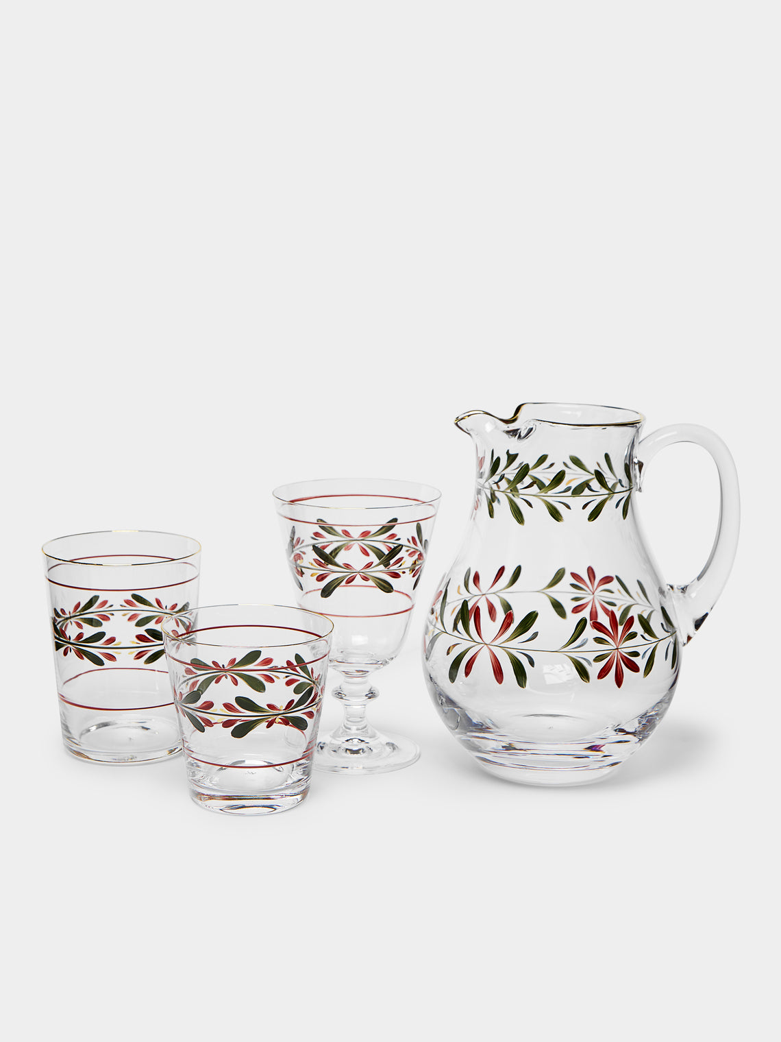 Los Vasos de Agua Clara - Zermatt Hand-Painted Glass Collection - Red - ABASK