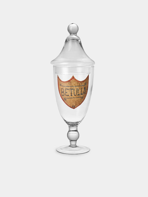Antique and Vintage - Early-20th-Century Venetian Glass Lidded Apothecary Jar - White - ABASK - 