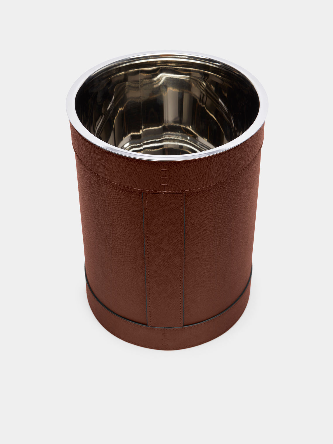 Giobagnara - Brus Leather Wastepaper Bin - Brown - ABASK