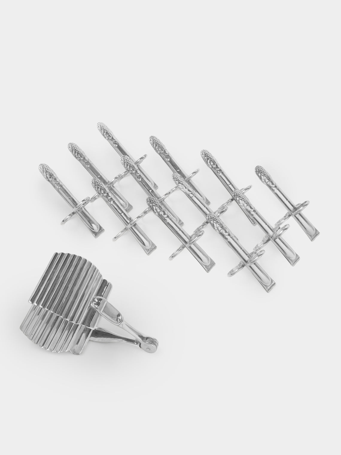Antique and Vintage - 1922 Christofle Silver-Plated Asparagus Set (Set of 13) - Silver - ABASK