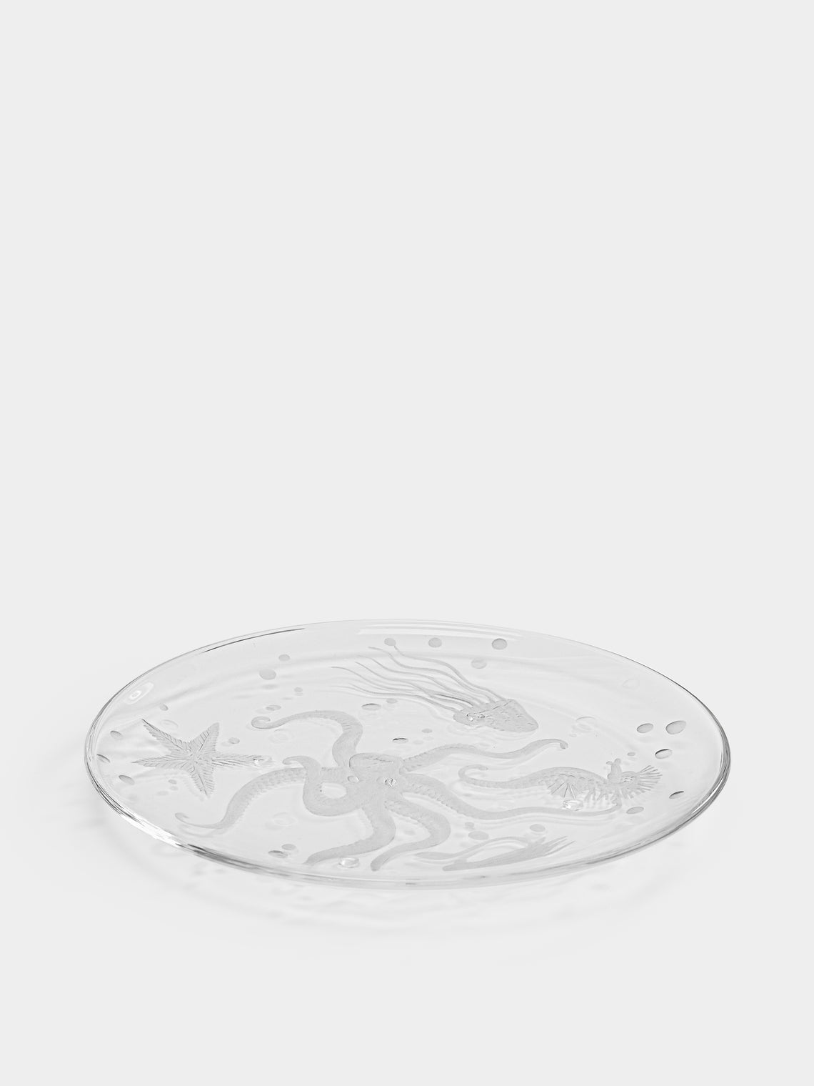 Artel - Frutti di Mare Hand-Engraved Crystal Dessert Plate -  - ABASK