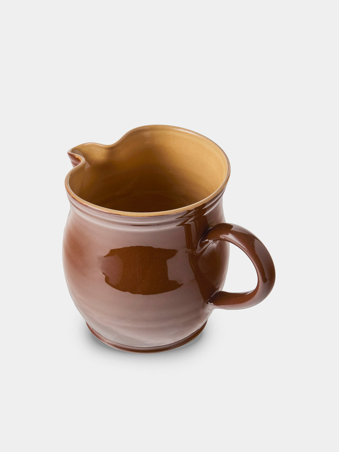 Poterie d’Évires - Cows Hand-Painted Ceramic Medium Jug - Light Brown - ABASK