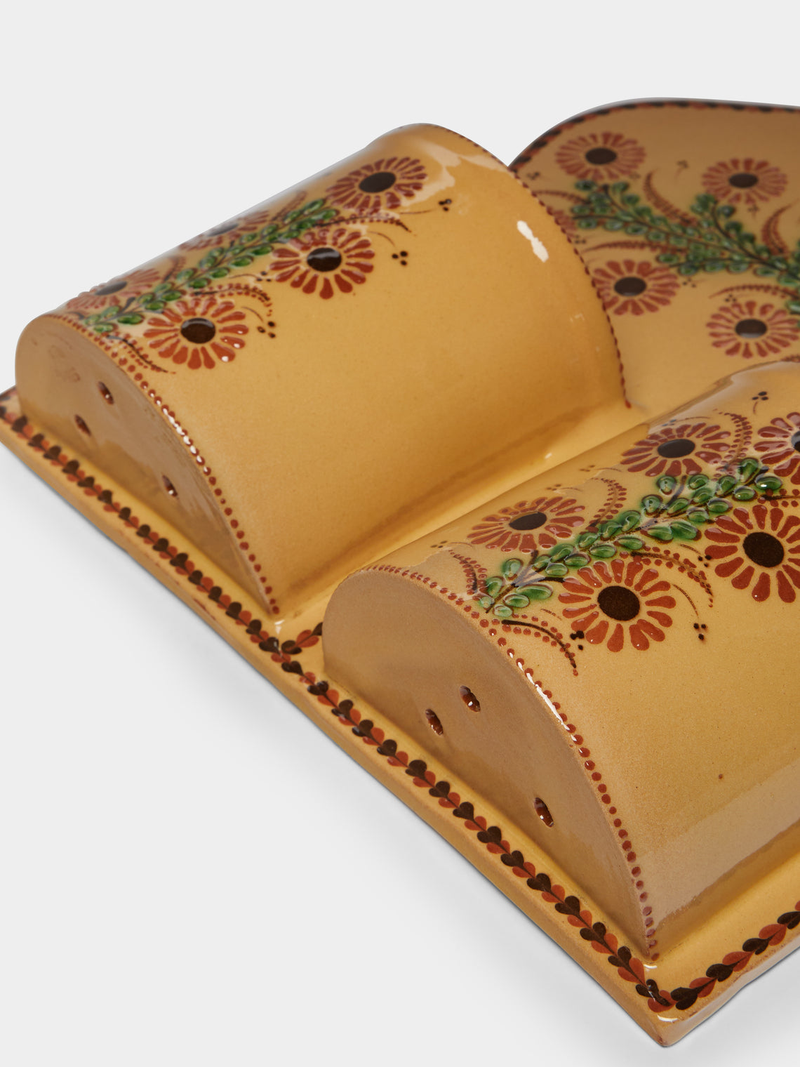 Poterie d’Évires - Flowers Hand-Painted Ceramic Double Utensil Holder -  - ABASK