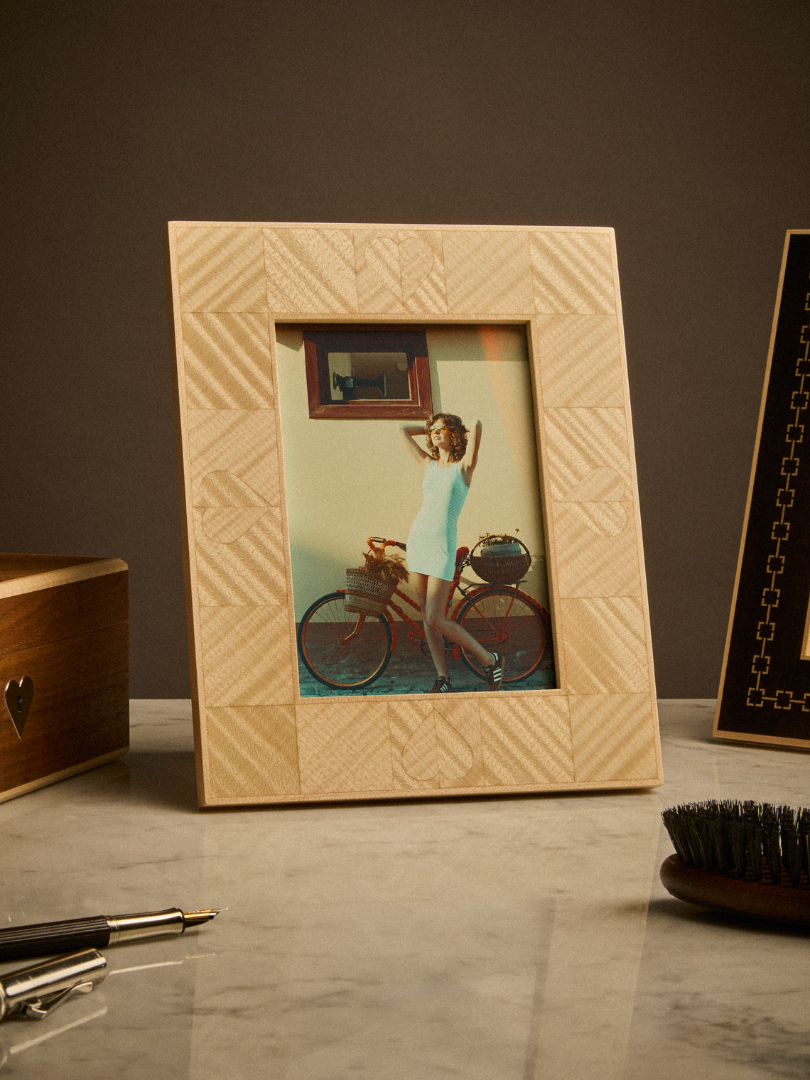 Linley - Henley Heart Sycamore Photo Frame (5x7") - Beige - ABASK