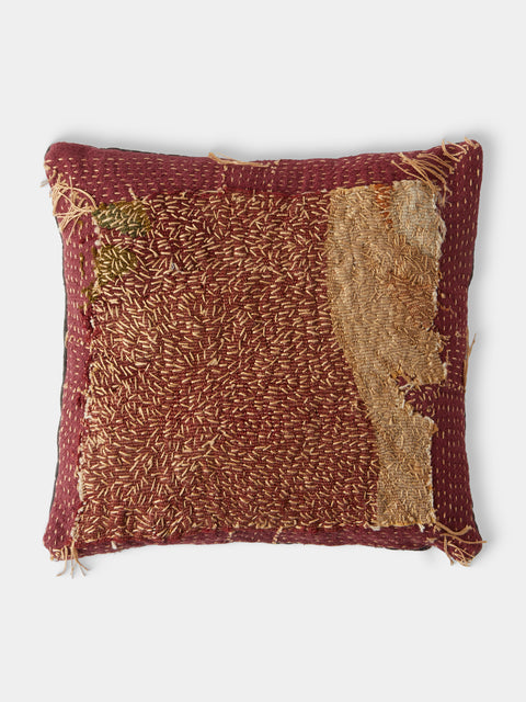 By Walid - 19th-Century Napoleon III Aubusson Tapestry Linen and Cotton Cushion (13in/33cm) - Multiple - ABASK - 