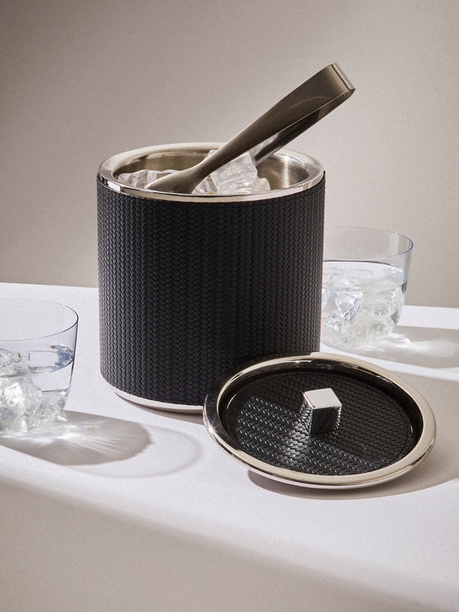 Pinetti - Glacettes Leather Ice Bucket - Navy - ABASK