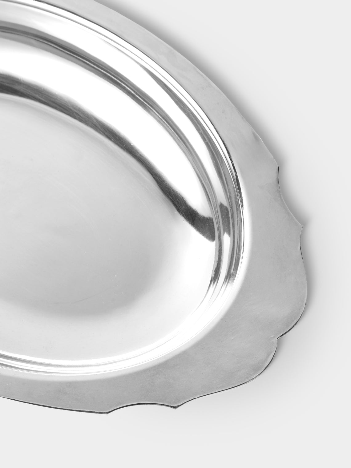 Antique and Vintage - Mid-Century Silver-Plated Oval Platter - Silver - ABASK