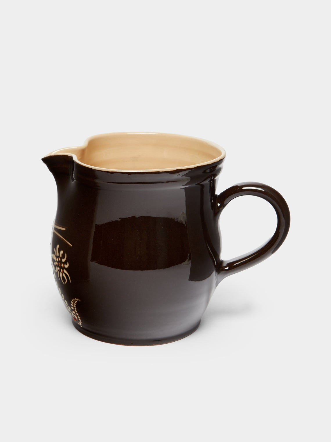 Birds Hand-Painted Ceramic Rounded Jug