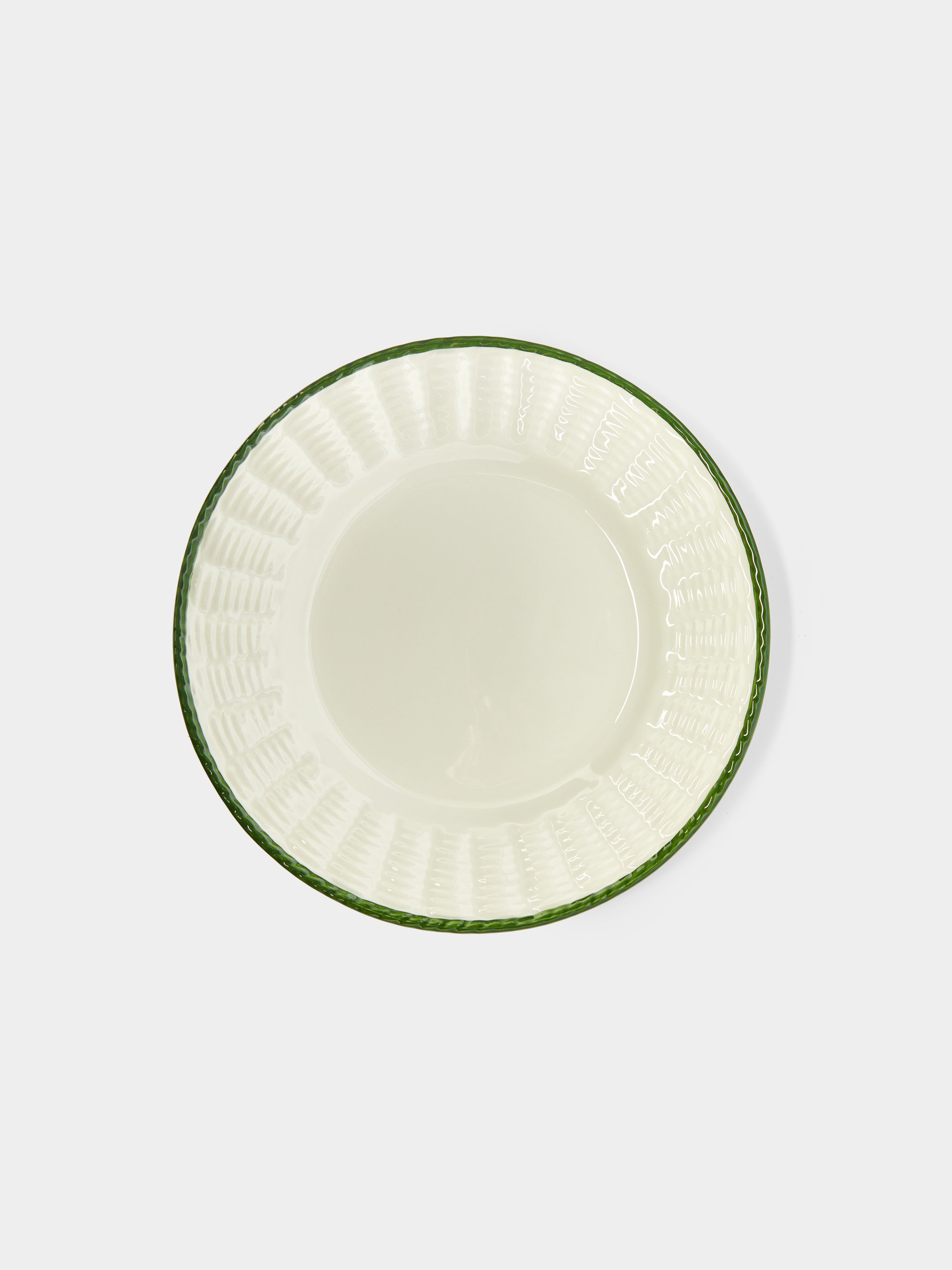 Wicker Hand-Painted Ceramic Salad / Dessert Plates – 8.5in/22cm (Set of 4)