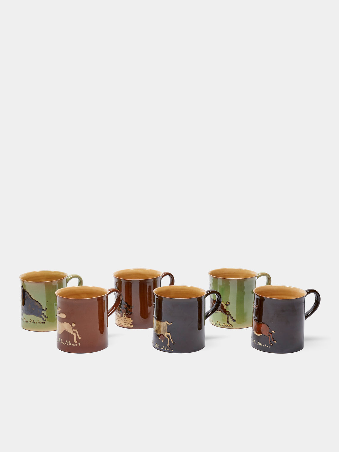 Poterie d’Évires - Animals Hand-Painted Ceramic Mugs (Set of 6) - Multiple - ABASK