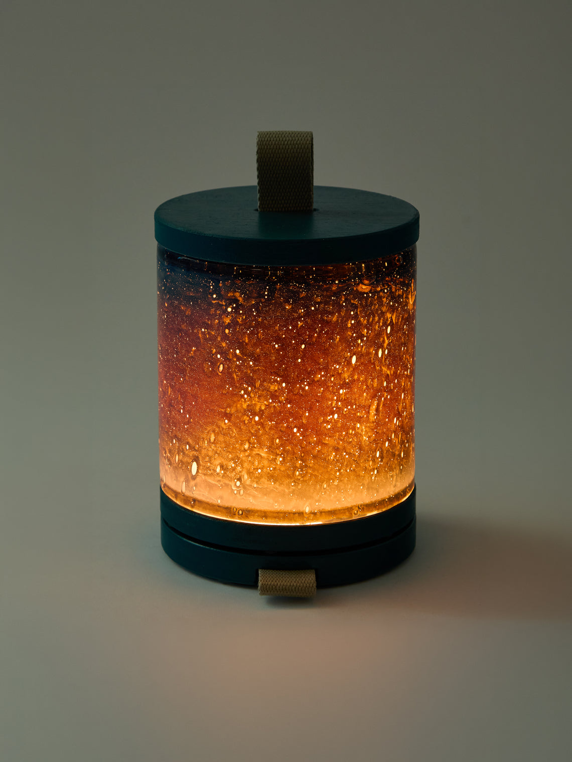 Wannes Antwerp - Antoine Fiji Hand-Blown Glass and Rubberwood Portable Lamp - Blue - ABASK