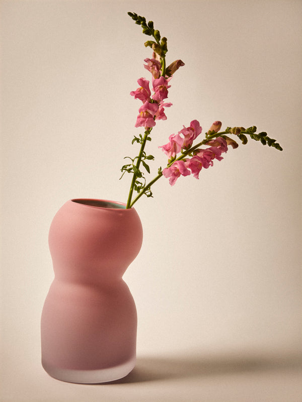 David Valner - Fungus Hand-Blown Glass Vase (9in/23cm) - Pink - ABASK