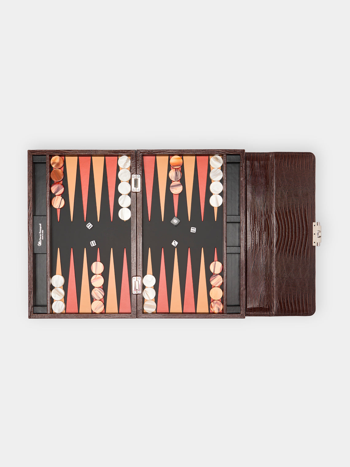 Renzo Romagnoli - Leather Travel Backgammon Set -  - ABASK - 