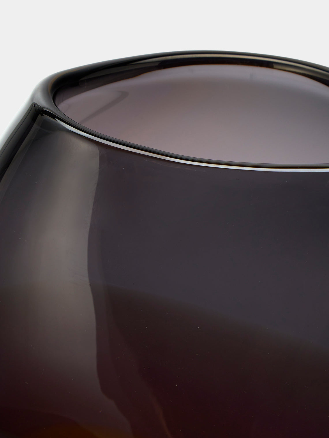 Michele Oberdieck - Charcoal Blush Hand-Blown Glass Vase (10in/25cm) - Purple - ABASK