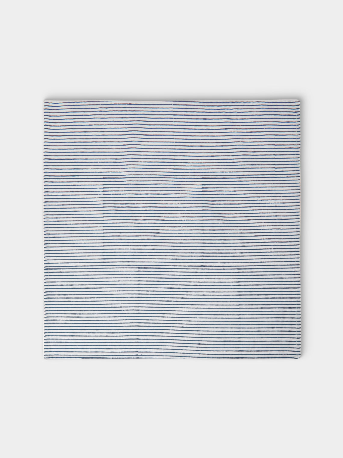 Chamois - | Set of 8 | Stripe Block-Printed Cotton Napkins - Blue - ABASK