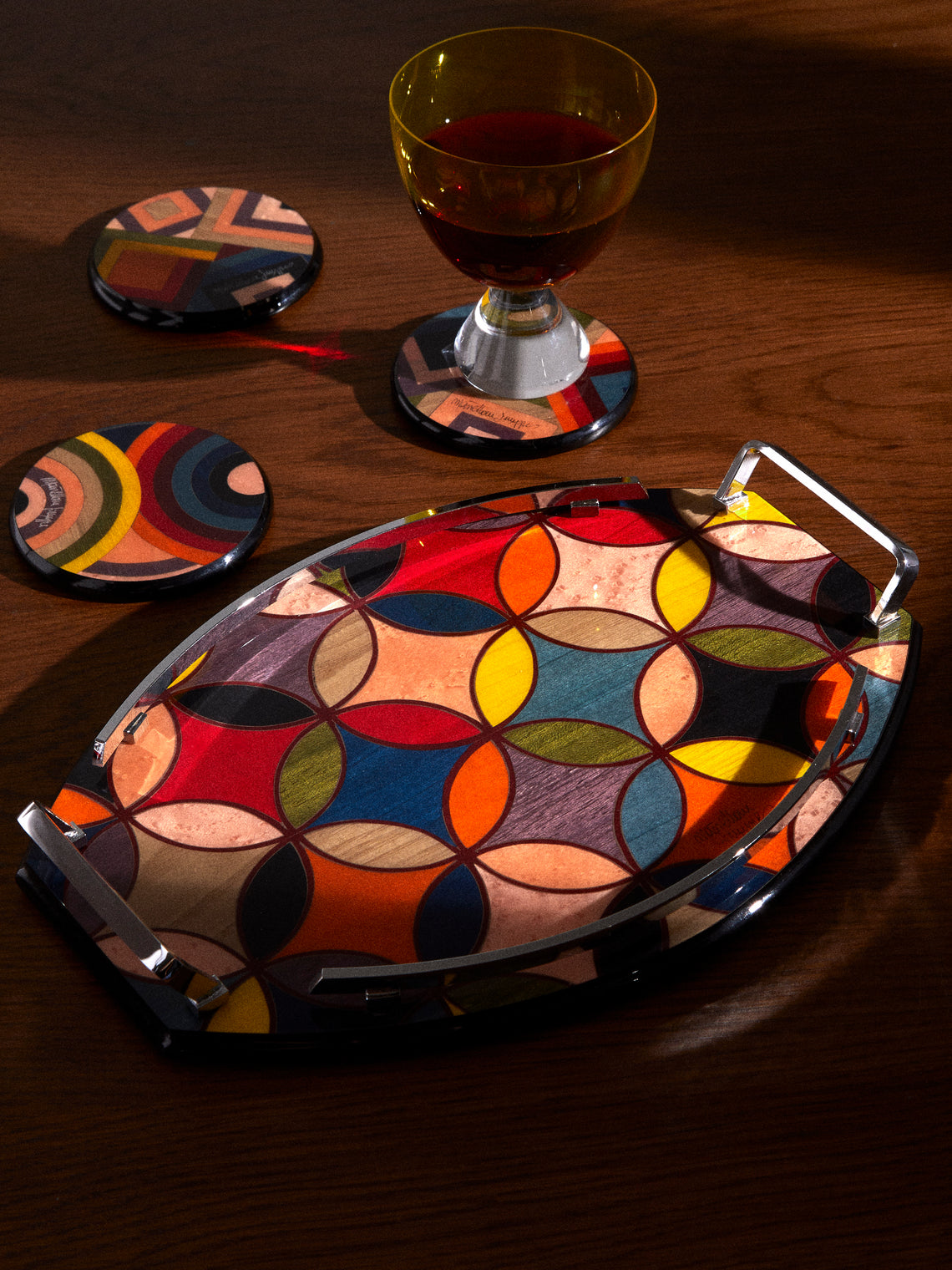 Mastellone Giuseppe - Wood Inlay Tray (12.5in/32cm) - Multiple - ABASK