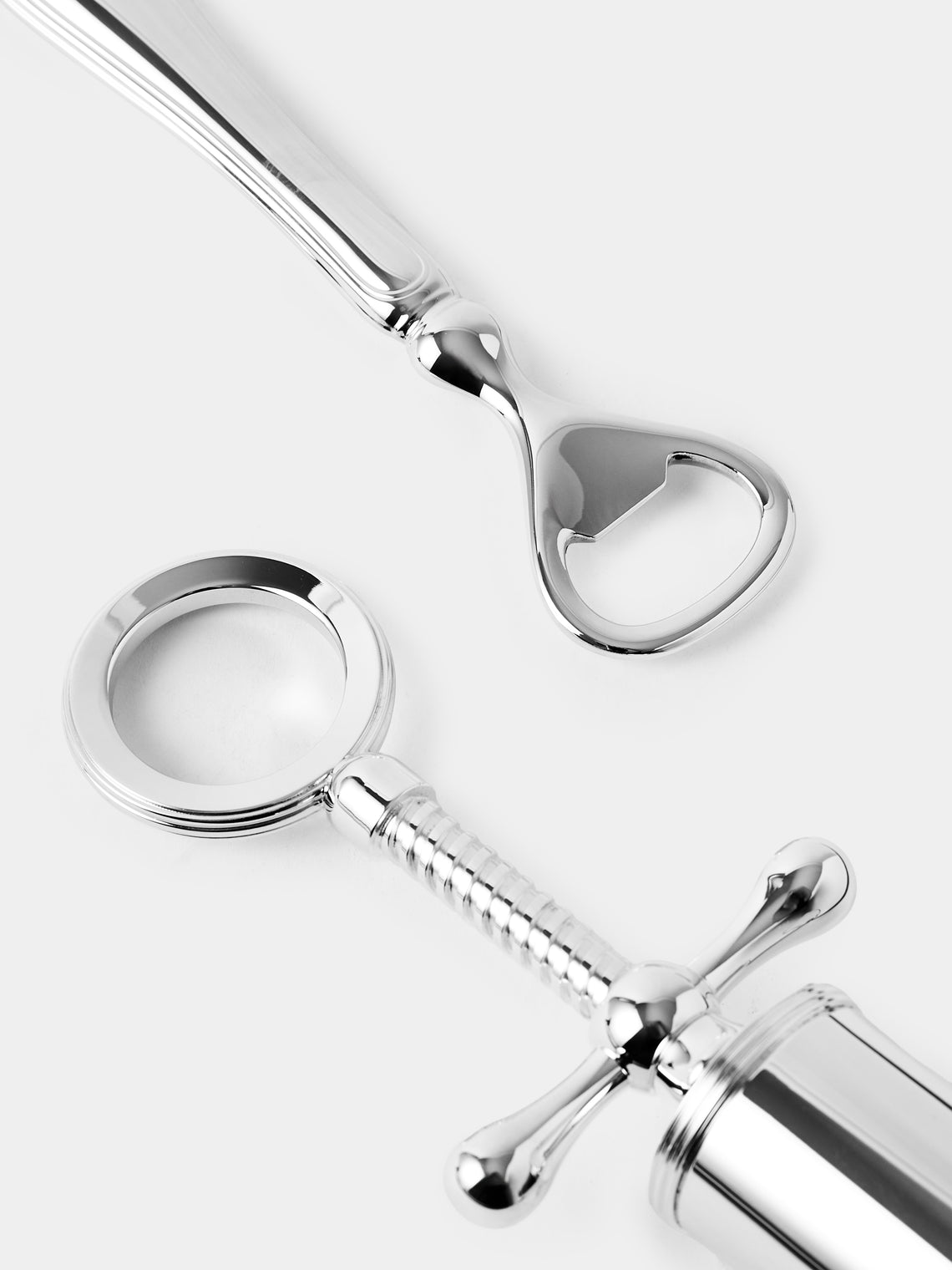 Greggio - Manhattan Silver-Plated Corkscrew and Bottle Opener - Silver - ABASK