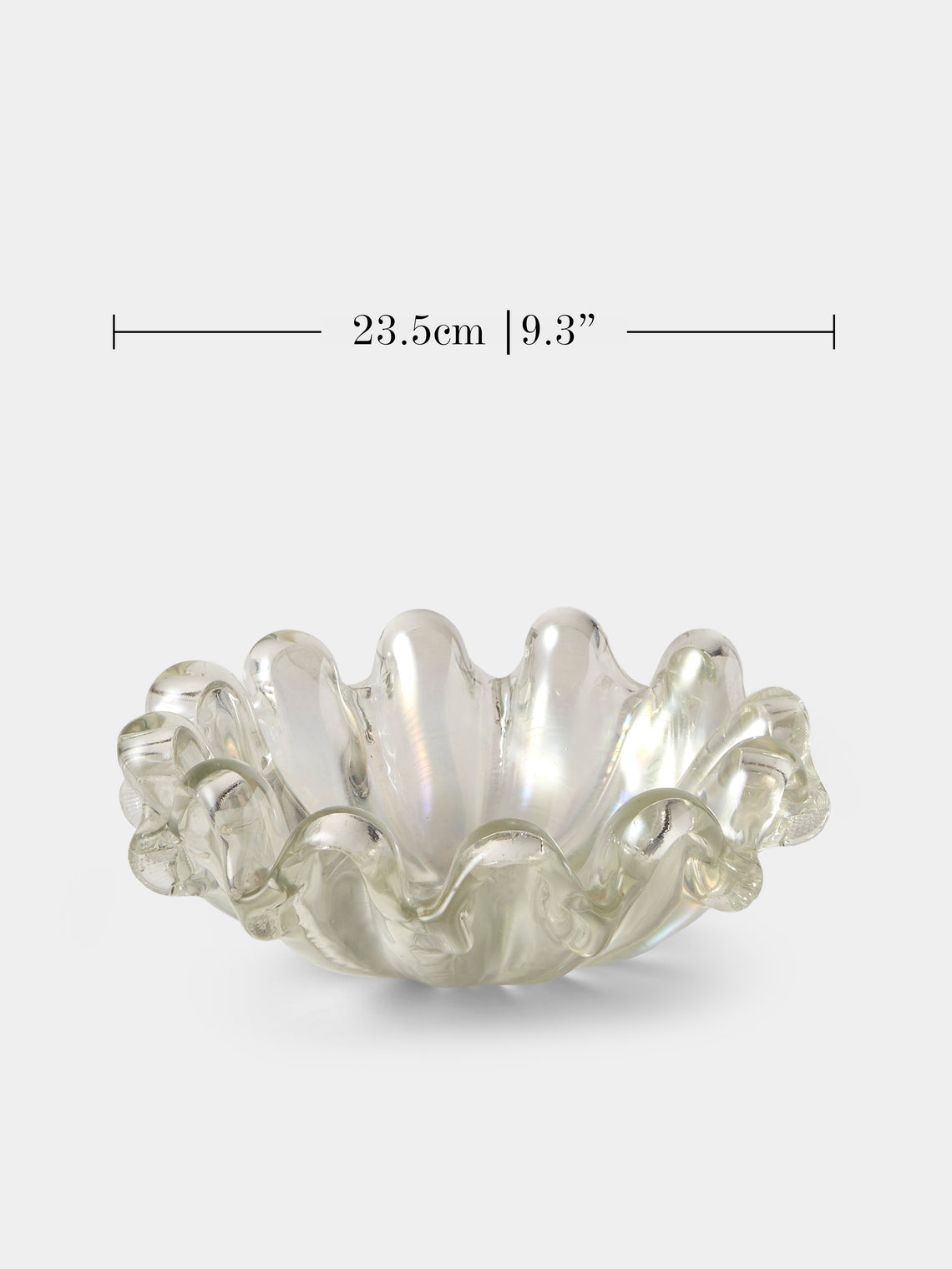 Antique and Vintage - Antique and Vintage 1940 Ercole Barovier Pearlescent Glass Shell Bowl - Clear - ABASK