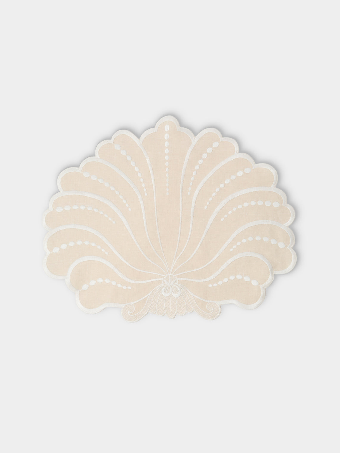Borgo delle Tovaglie - Venere Embroidered Linen Placemats (Set of 4) - Beige - ABASK - 