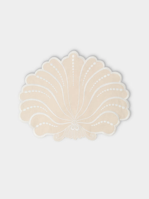 Borgo delle Tovaglie - Venere Embroidered Linen Placemats (Set of 4) - Beige - ABASK - 