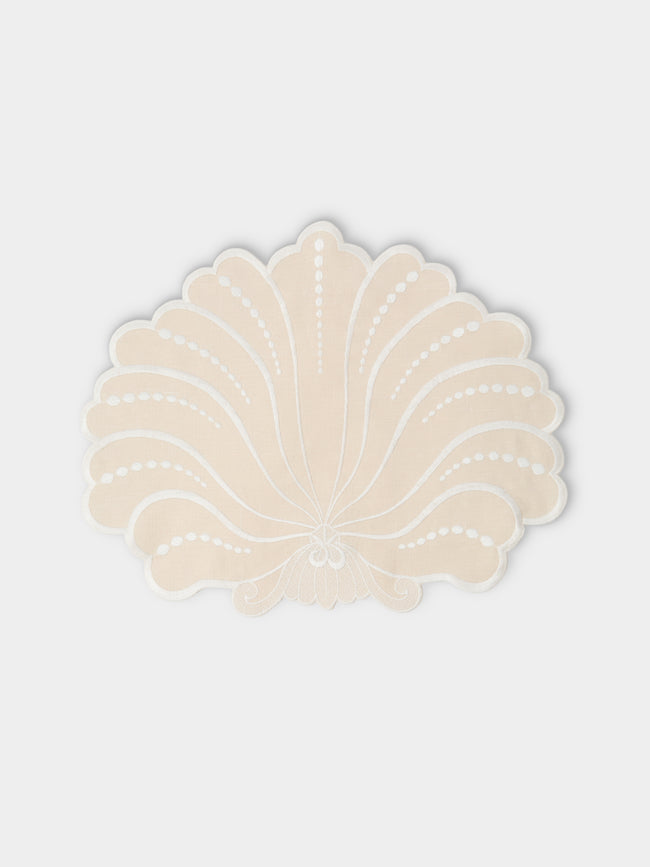 Borgo delle Tovaglie - Venere Embroidered Linen Placemats (Set of 4) - Beige - ABASK - 