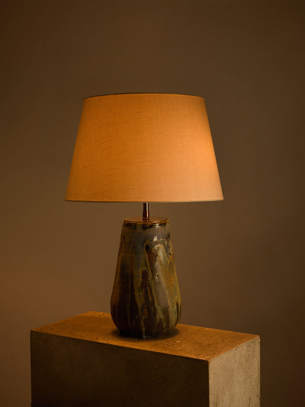 Peter Speliopoulos Projects - Hand-Glazed Stoneware Table Lamp - Blue - ABASK