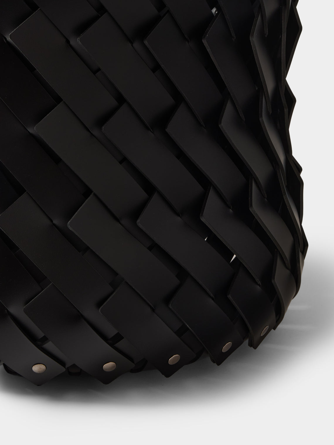Pinetti - Almeria Handwoven Leather Basket - Black - ABASK