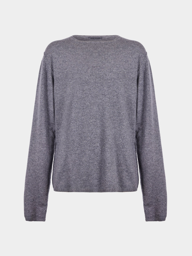 Denis Colomb - Cashmere Crew-Neck Sweater | Size: M - Gray - ABASK - 