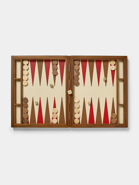 Giobagnara - Leather Backgammon Set - Red - ABASK - 