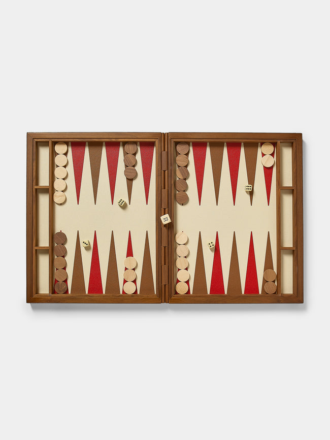 Giobagnara - Leather Backgammon Set - Red - ABASK - 