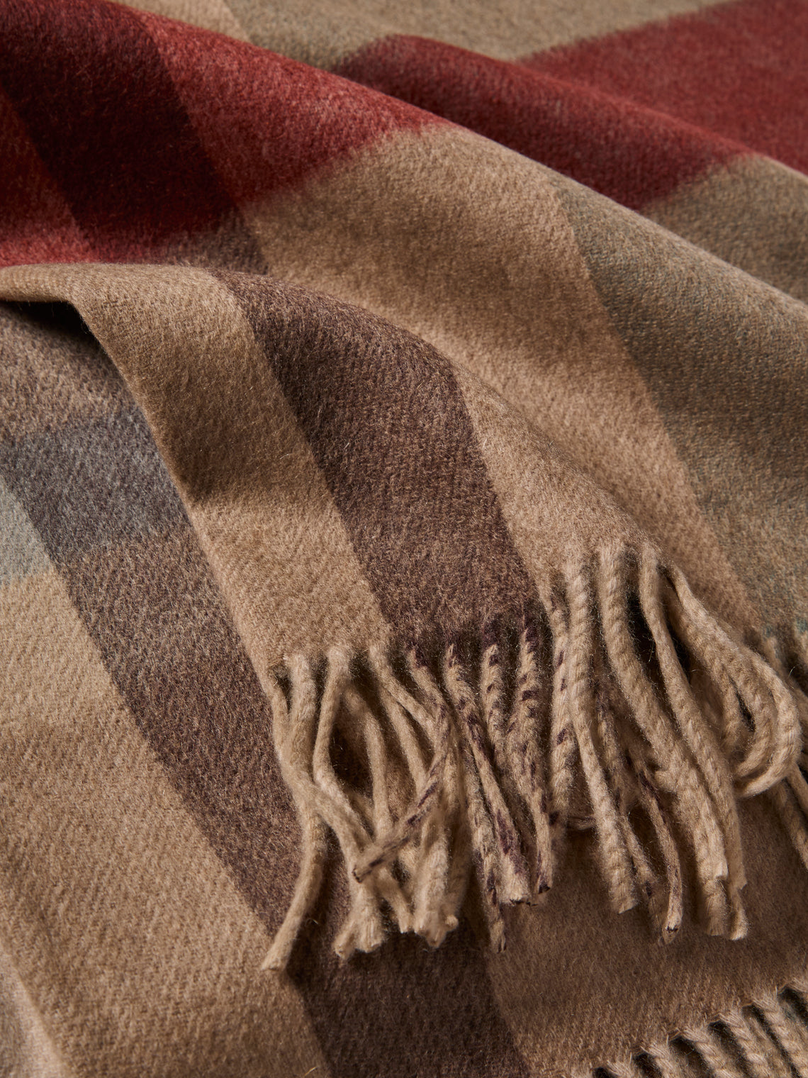 Johnstons of Elgin - Rowan Check Cashmere Reversible Throw (75in/1.9m) - Multiple - ABASK