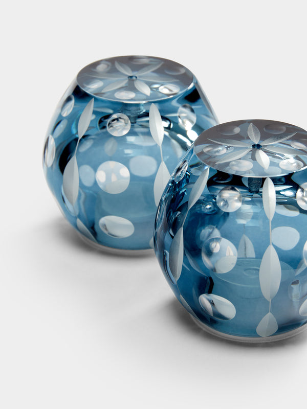 Artel - Perla Hand-Engraved Crystal Salt and Pepper Shakers (Set of 2) -  - ABASK