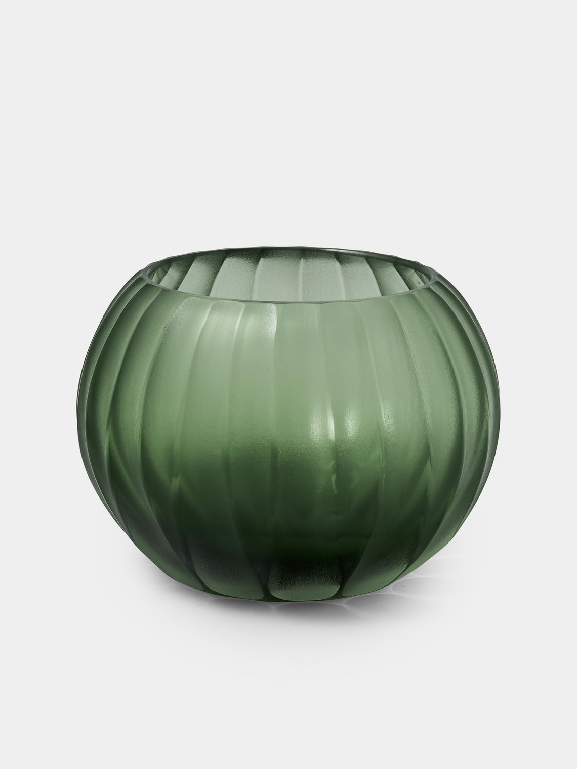Micheluzzi Glass - Bocia Salvia Coste Hand-Blown Murano Glass Vase (6in/15cm) - Green - ABASK - 