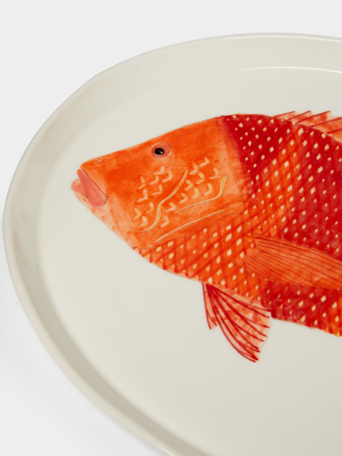 Casa Adams - Red Emperor Hand-Painted Porcelain Serving Platter -  - ABASK