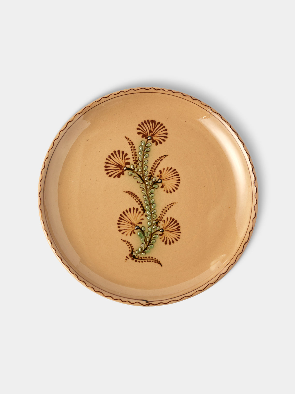 Poterie d’Évires - Flowers Hand-Painted Ceramic Plates – 9.5in/24cm (Set of 8) - Cream - ABASK