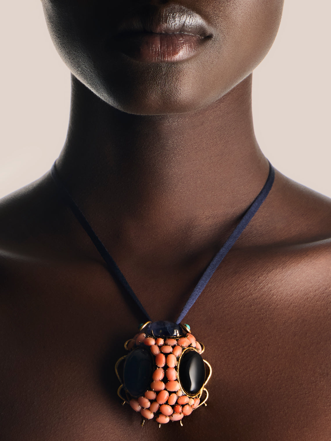 Mahnaz Collection - Vintage Iradj Moini 18-Karat Gold-Plated Brass and Swarovski Crystal Ladybug Brooch Pendant - Pink - ABASK