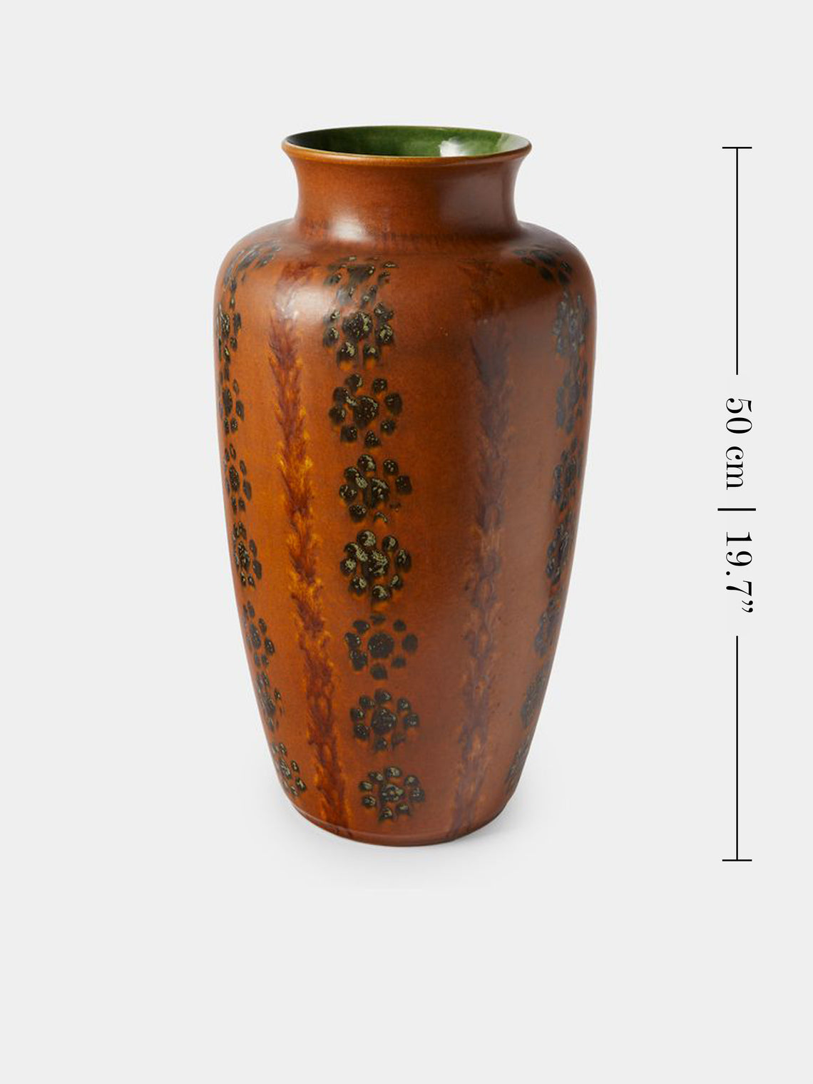 Antique and Vintage - Mid-Century West German Ceramic Vase (19.5in/50cm) - Orange - ABASK