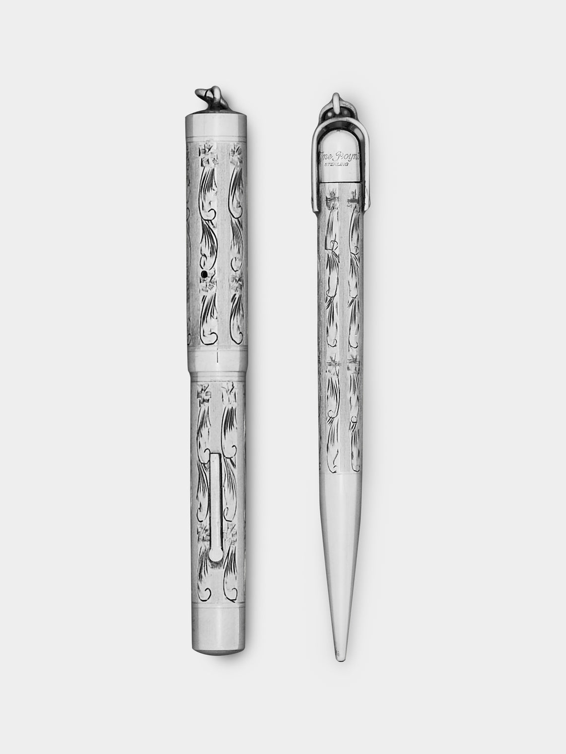 Antique and Vintage - 1925 Swan Mabie Todd Silver Fountain Pen and Propelling Pencil Set - ABASK
