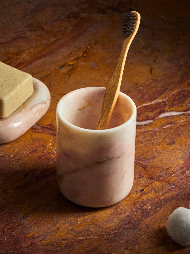 Stoned - Marble Toothbrush Holder - Peach - ABASK