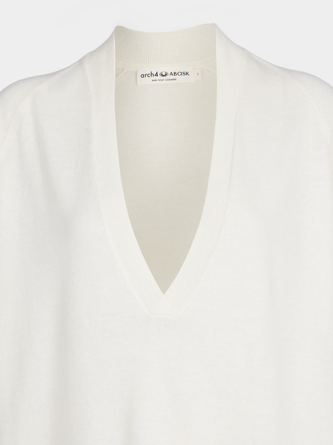 Arch4 - Oona Baby Goat Cashmere V-Neck Sweater | Size: S - Ivory - ABASK