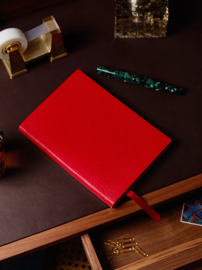 Smythson - Soho Leather Notebook - Red - ABASK