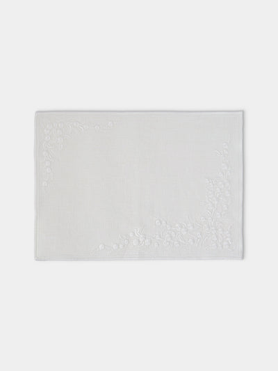 Borgo delle Tovaglie - Venaria Embroidered Linen Placemats (Set of 4) - Ivory - ABASK - 